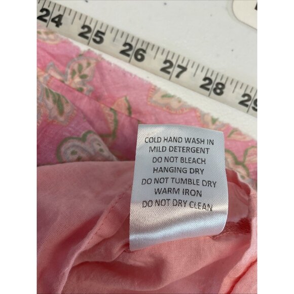 Olivaceous Dress size M Floral Tiered Cottage linen pink flounce flutter sleeve - Picture 11 of 13